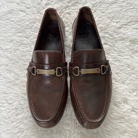 Cole Haan Dark Brown Leather Driving/Loafers with Metal Detail size 11 M main image 16